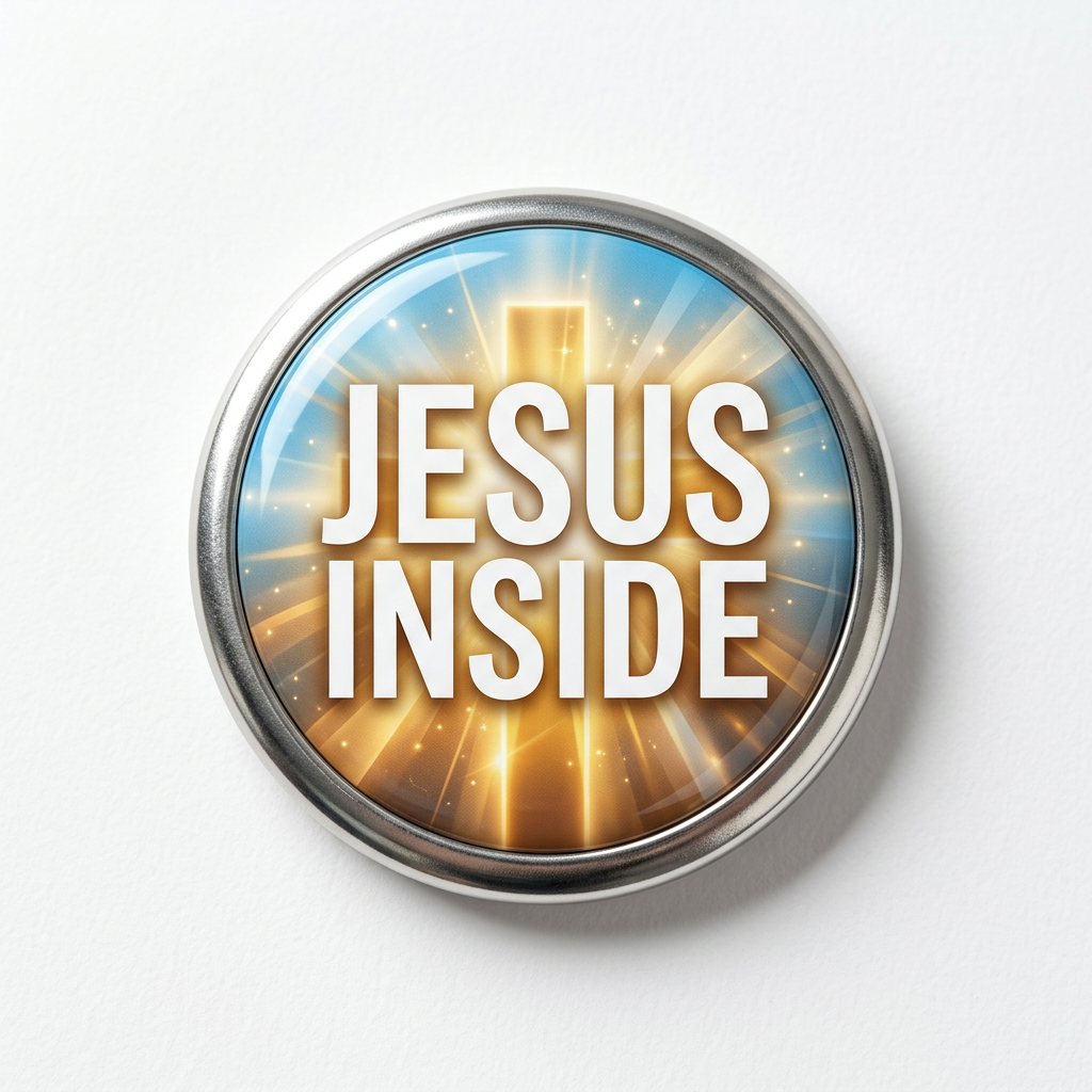 Jesus Inside Pin Button 2.25-inch