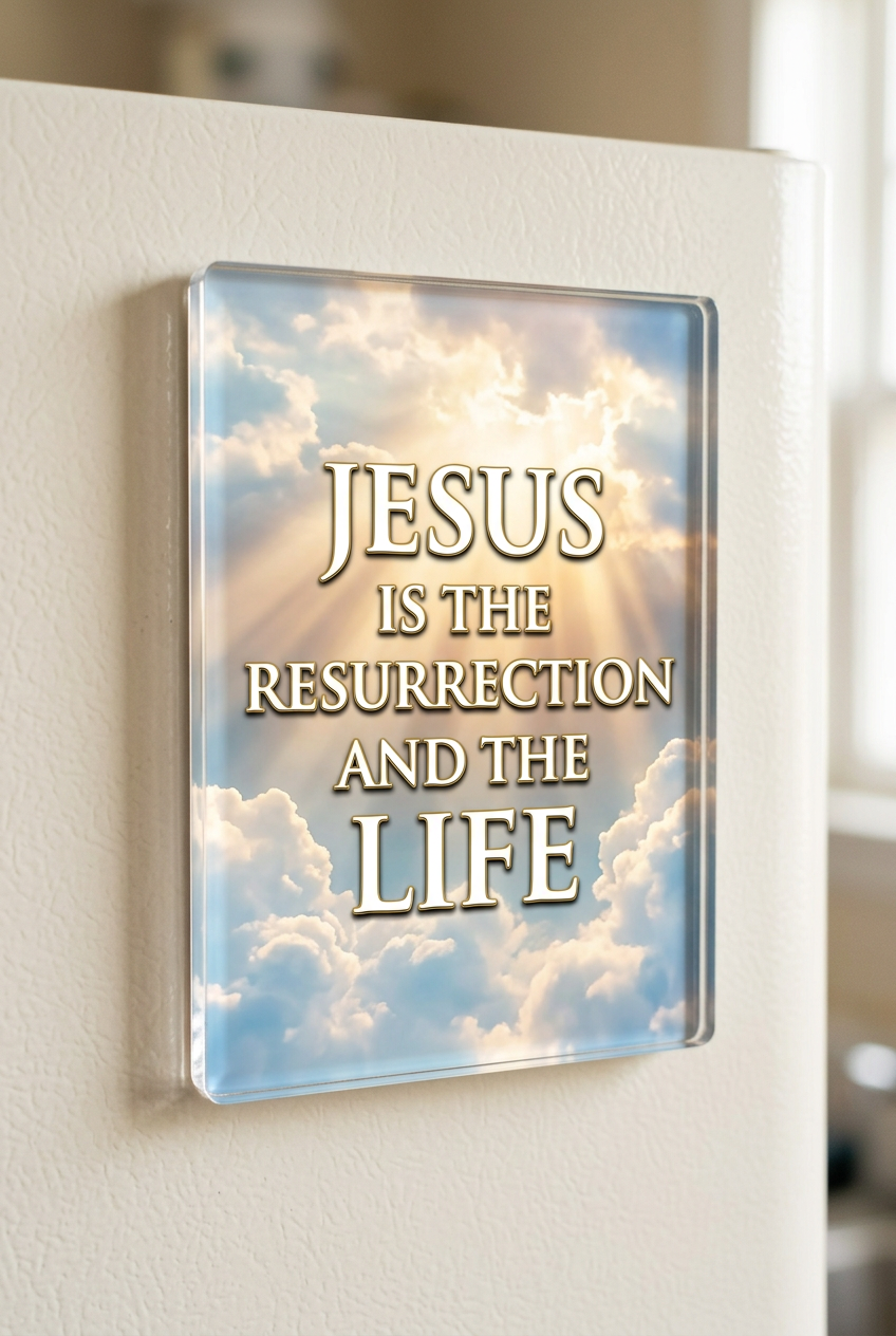 Jesus is the resurrection and the life Acrylic Fridge Magnetic 3-inch x 4-inch