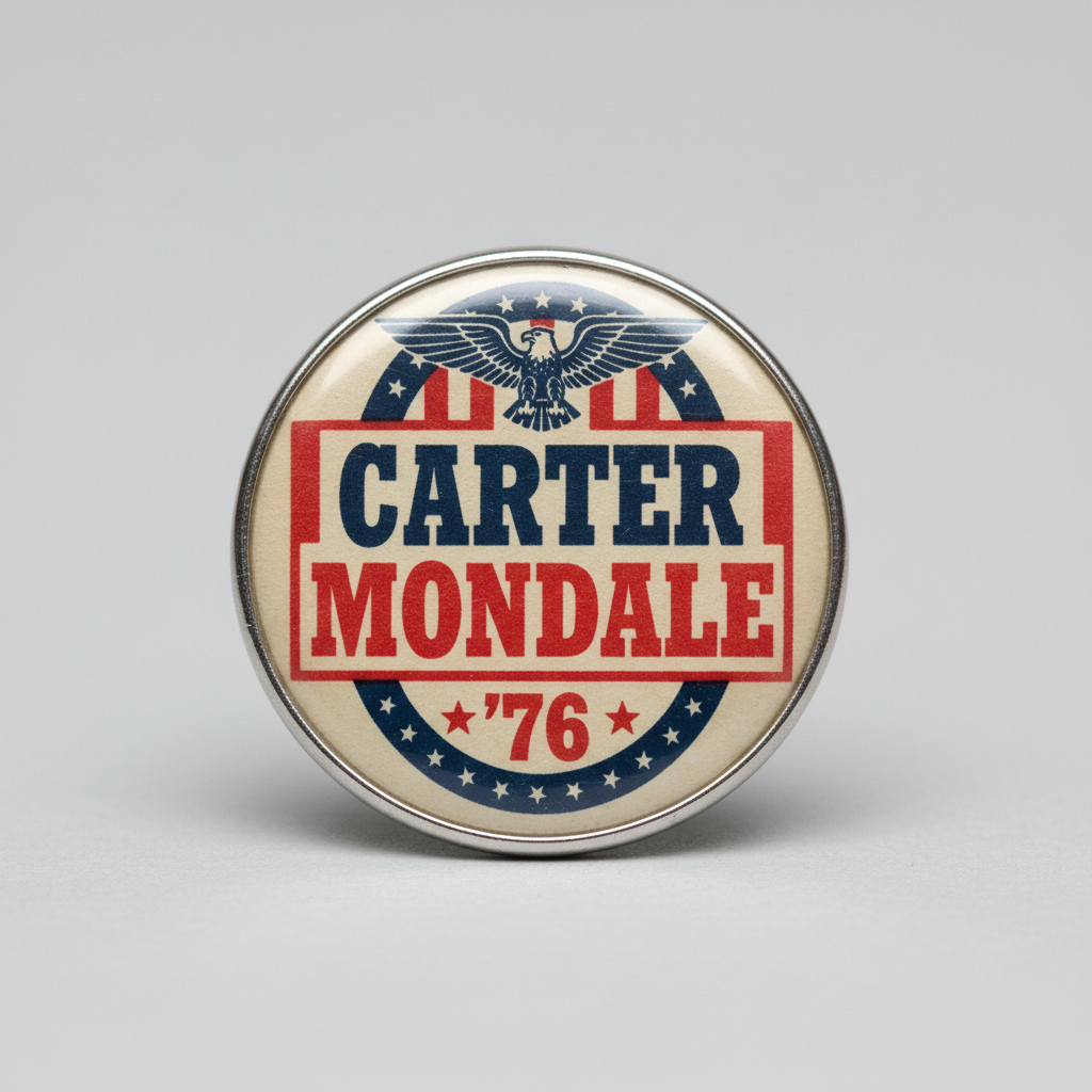 Jimmy Carter 76 Carter Mondale retro Politics Pinback 2.25-inch