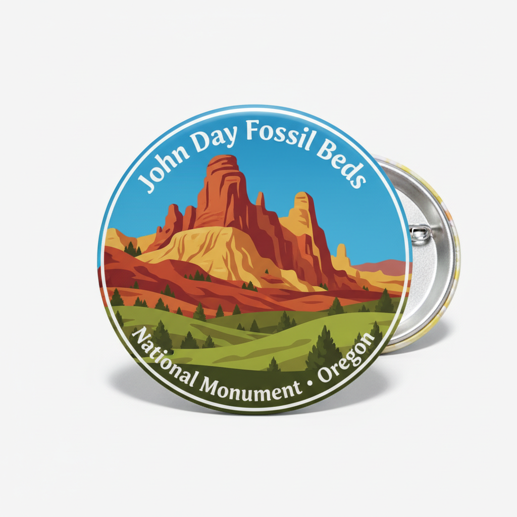 John Day Fossil Beds National Monument Oregon Pinback 2.25-inch