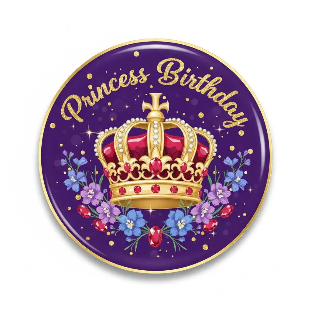 July Princess Birthday Button Pinback 2.25-inch Mypinbacks.com