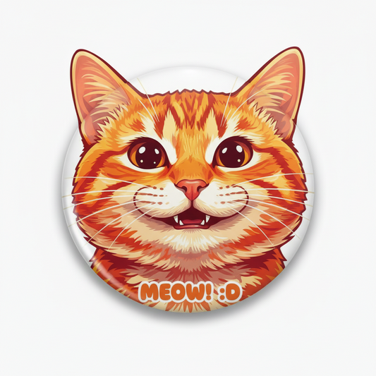 Just Smile Orange Cat Pinback 2.25-inch