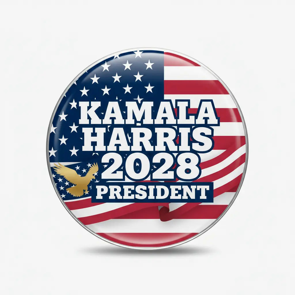 Kamala Harris 2028 President Pin Button 2.25-inch - mypinbacks.com