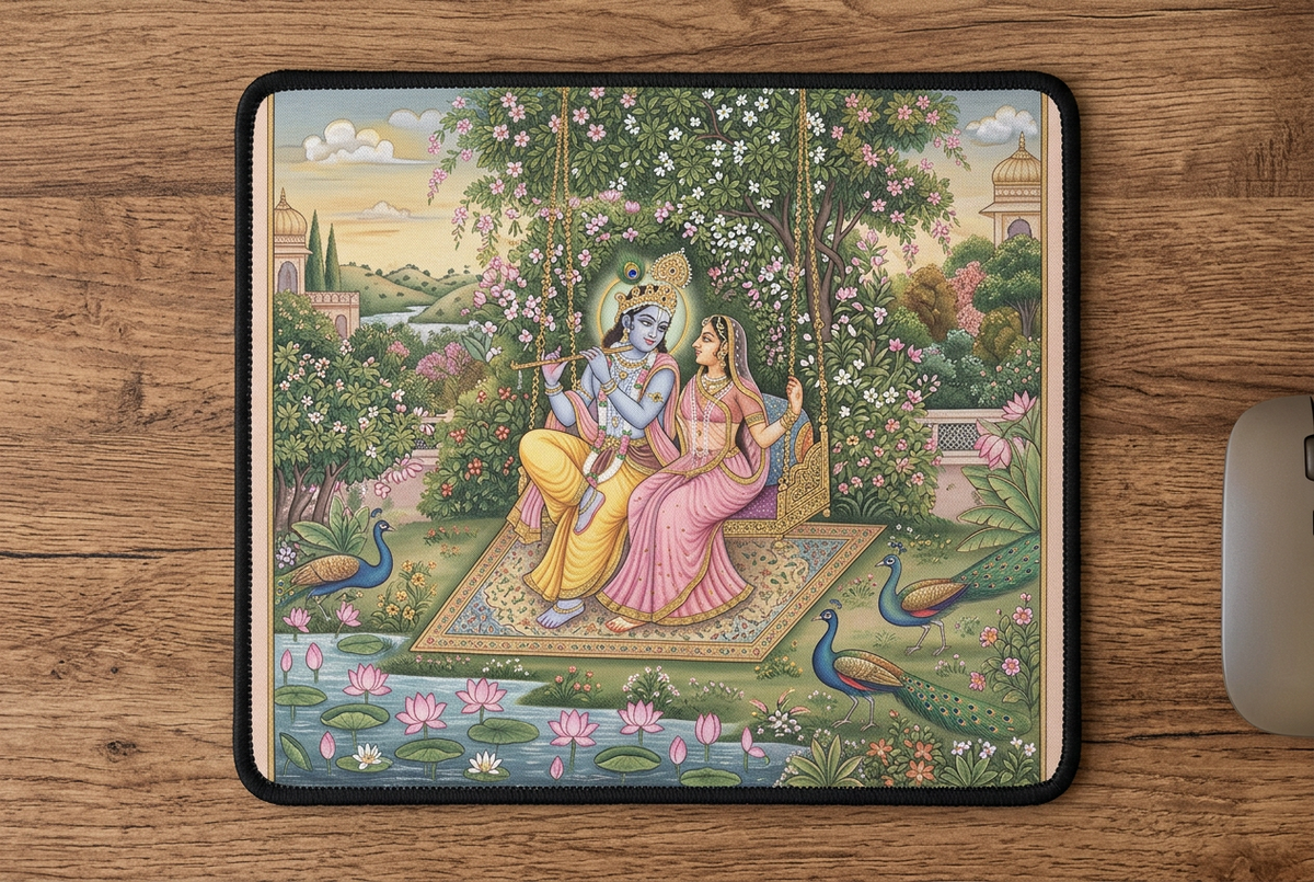 Kangra School Radha and Krishna in the Garden Mousepad