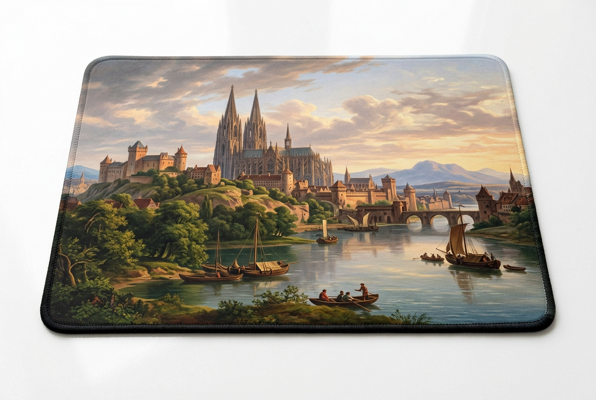 Karl Friedrich Schinkel Medieval City on a River Mousepad