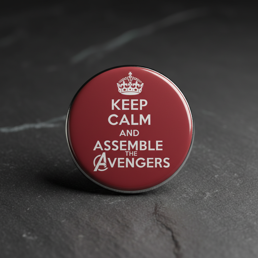 Keep Calm and Assemble the Avengers Pinback 2.25-inch