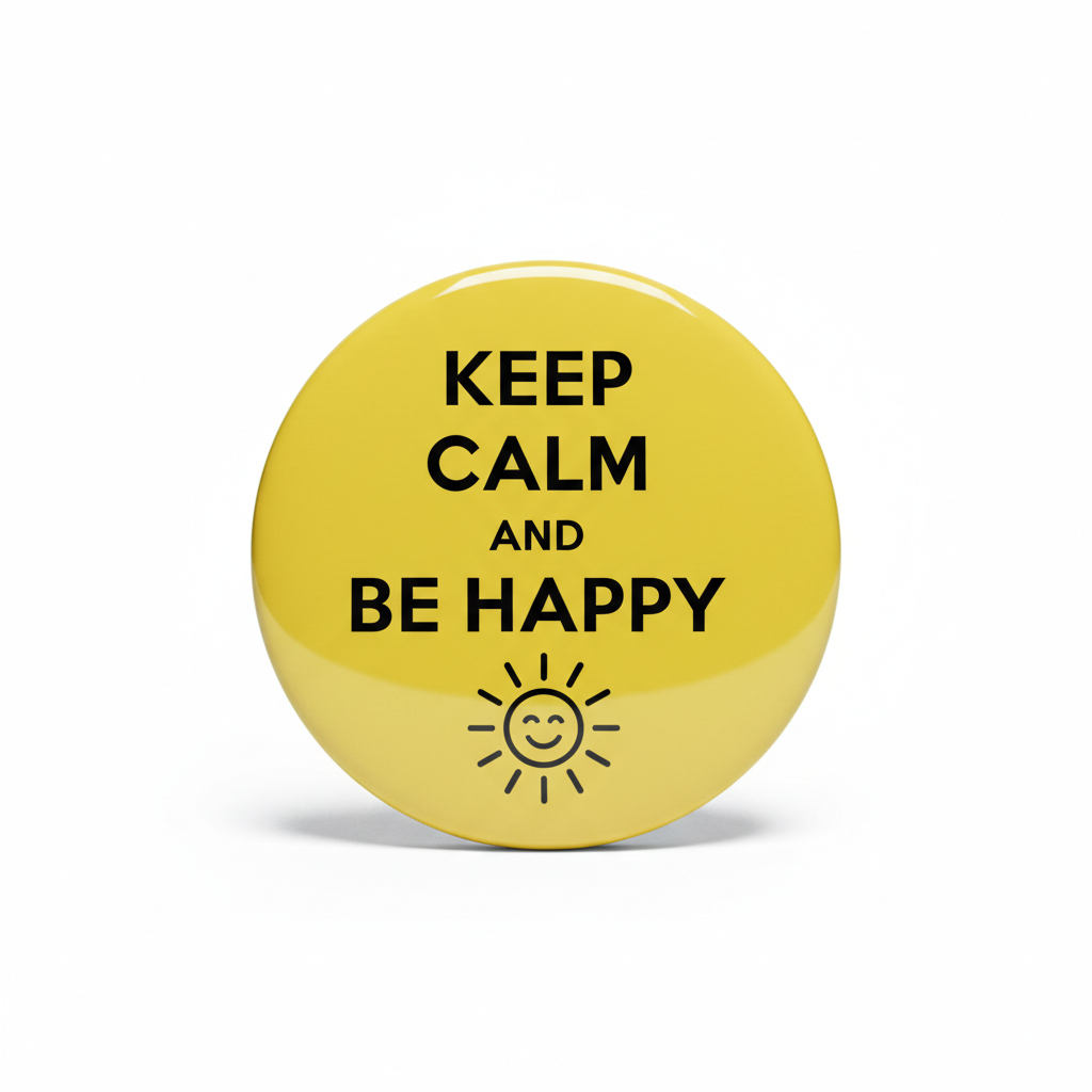 Keep Calm and be Happy Pinback 2.25-inch