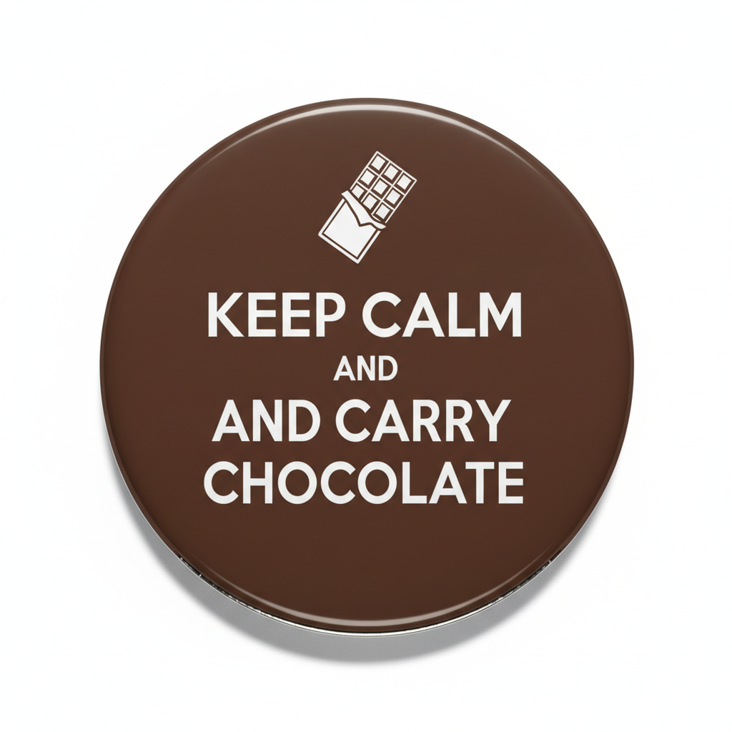 Keep Calm and Carry Chocolate Pinback 2.25-inch