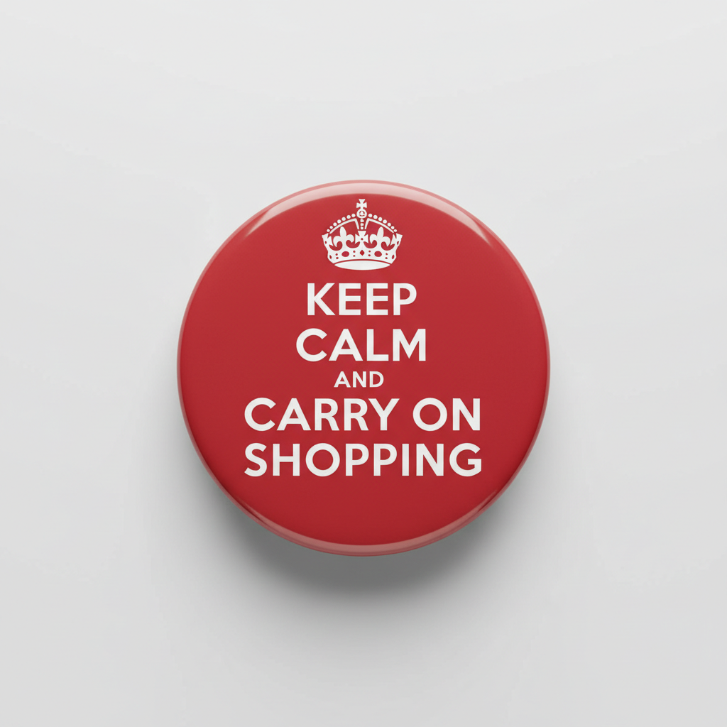 Keep Calm and Carry on Shopping Pinback 2.25-inch