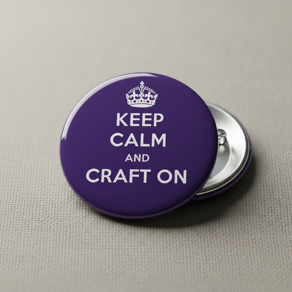 Keep Calm and Craft On Pinback 2.25-inch