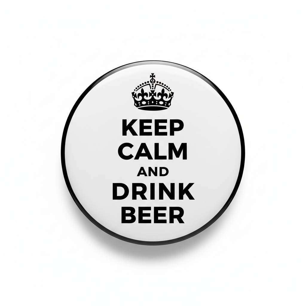 Keep Calm and Drink Beer Pinback 2.25-inch