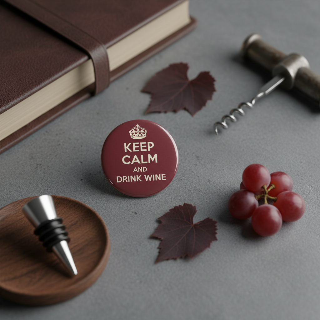 Keep Calm and Drink Wine Pinback 2.25-inch