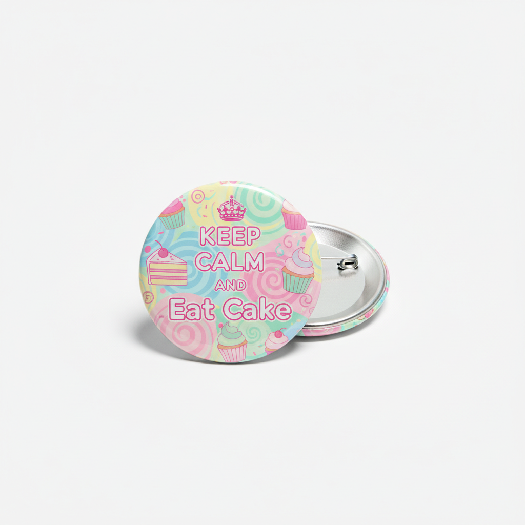 Keep Calm and Eat Cake Pinback 2.25-inch