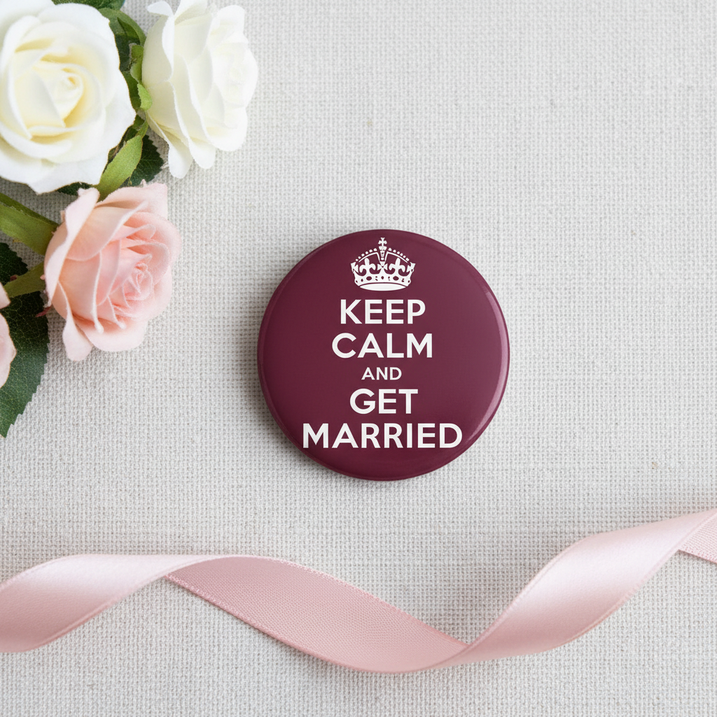 Keep Calm and Get Married Pinback 2.25-inch