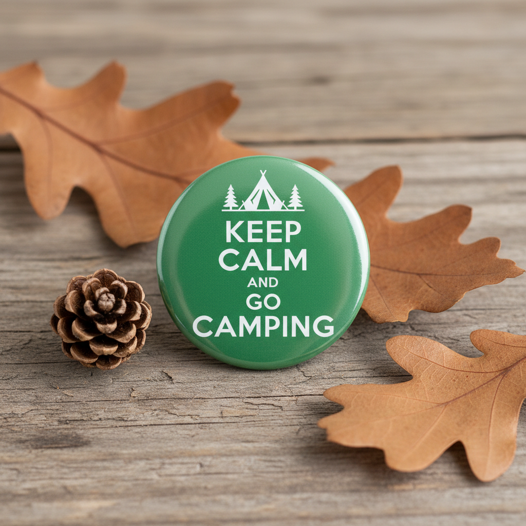 Keep Calm and Go Camping Pinback 2.25-inch