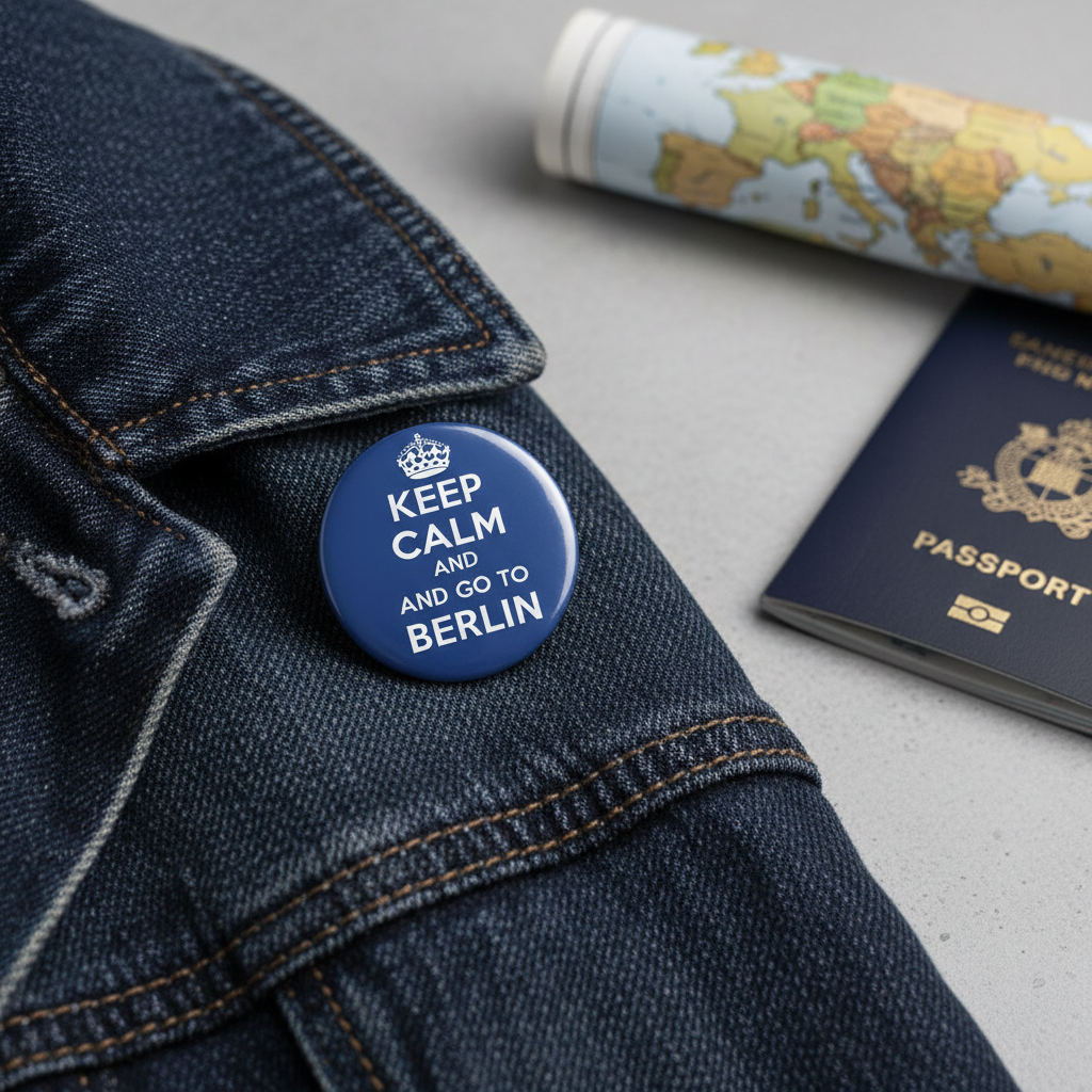 Keep Calm and Go To Berlin Pinback 2.25-inch