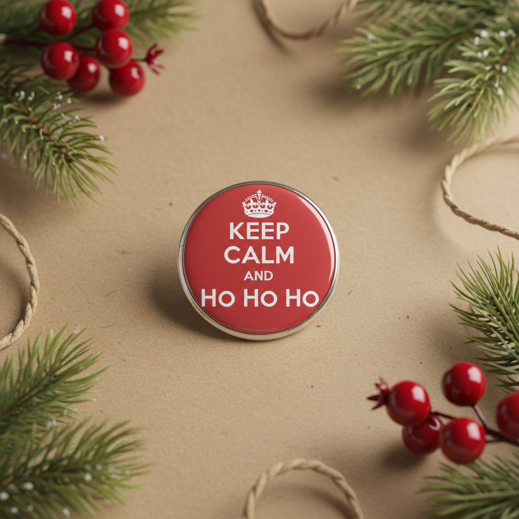 Keep Calm and Ho Ho Ho Pinback 2.25-inch