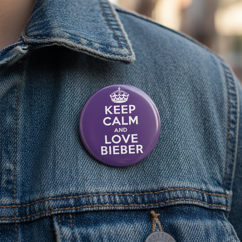 Keep Calm and Love Bieber Pinback 2.25-inch