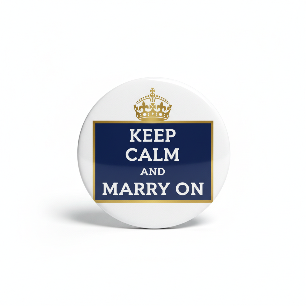 Keep Calm and Marry On Pinback 2.25-inch