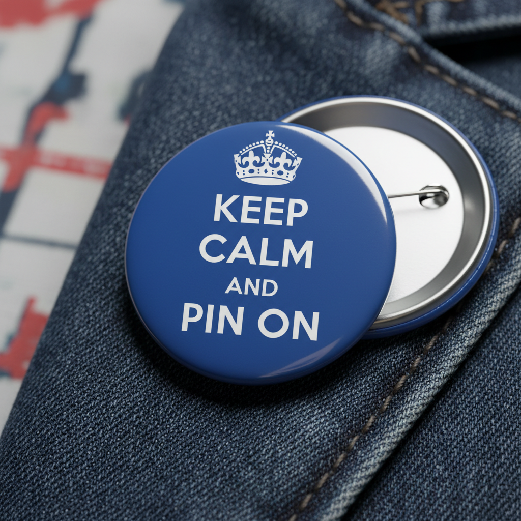Keep Calm and Pin On Pinback 2.25-inch