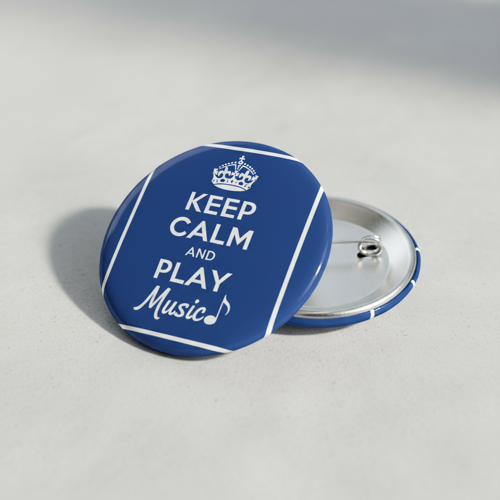Keep Calm and Play Music Pinback 2.25-inch