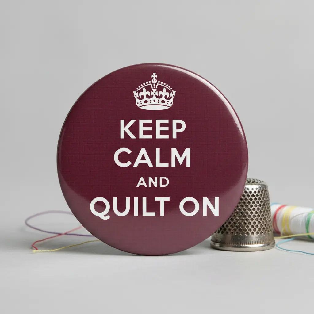 Keep Calm and Quilt On Pinback 2.25-inch