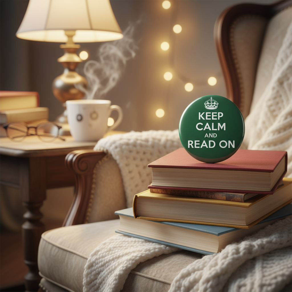 Keep Calm and Read On Button Pinback 2.25-inch