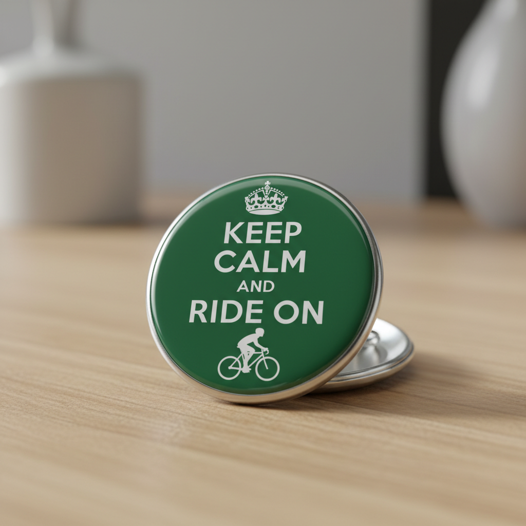 Keep Calm and Ride on Button Pinback 2.25-inch