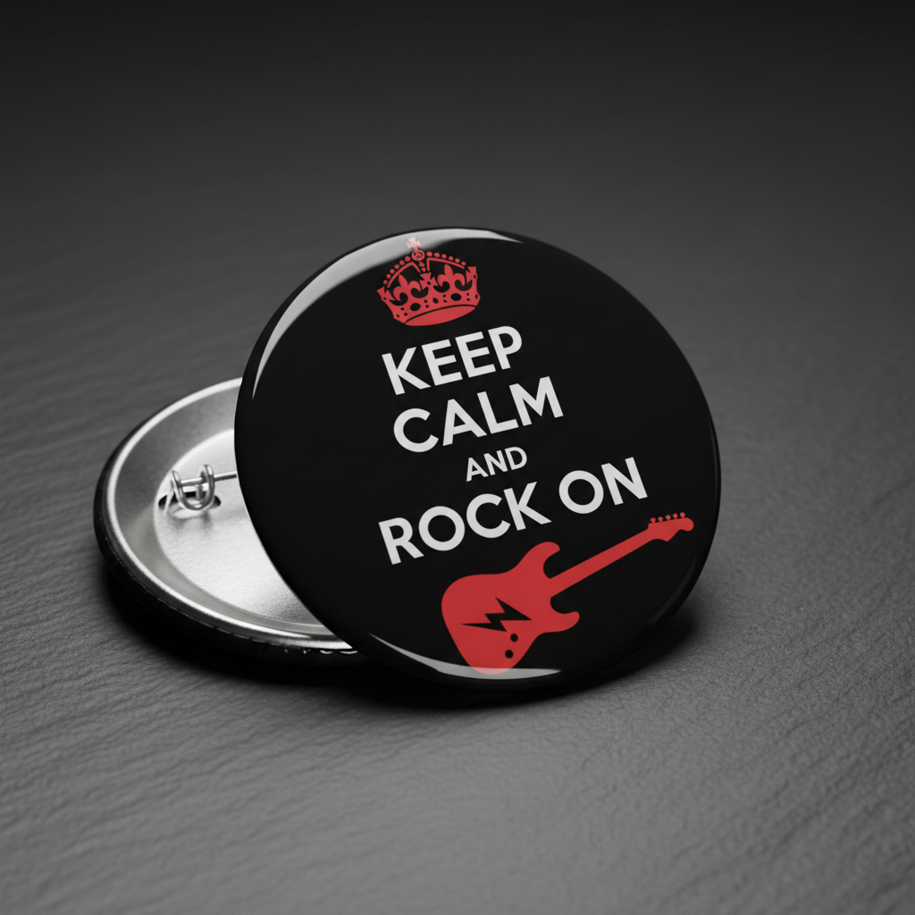 Keep Calm and Rock On Pinback 2.25-inch