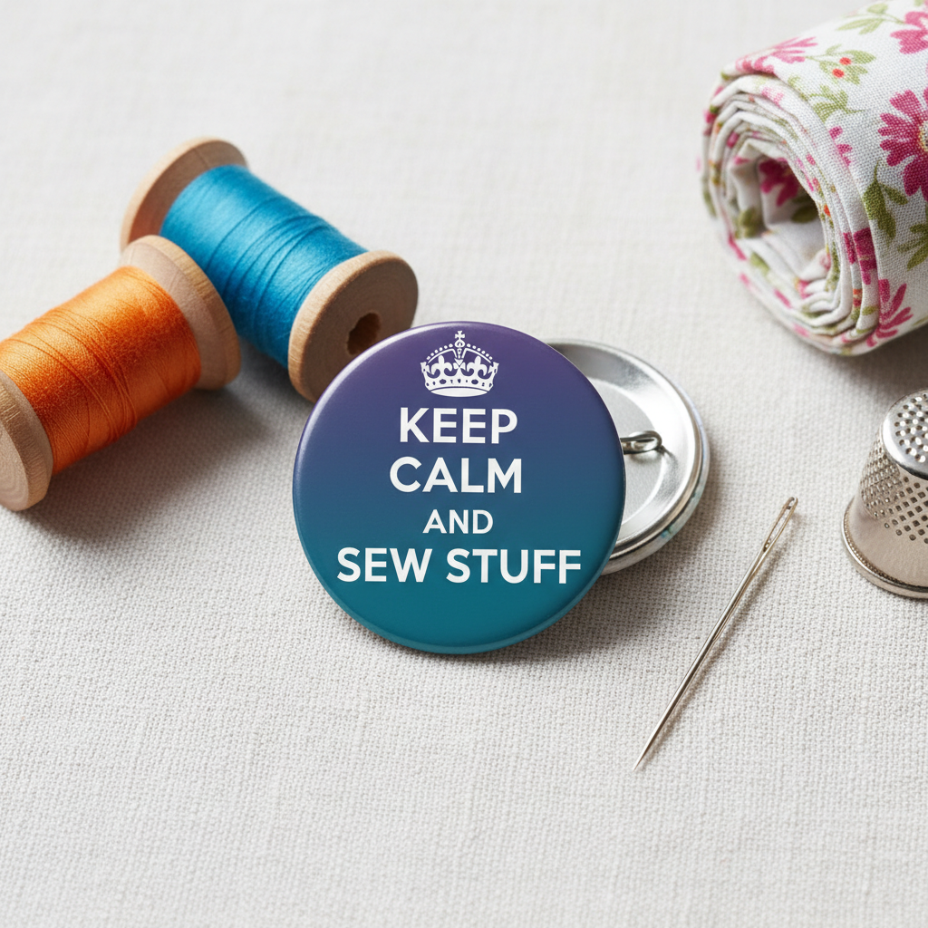 Keep Calm and Sew Stuff Pinback 2.25-inch