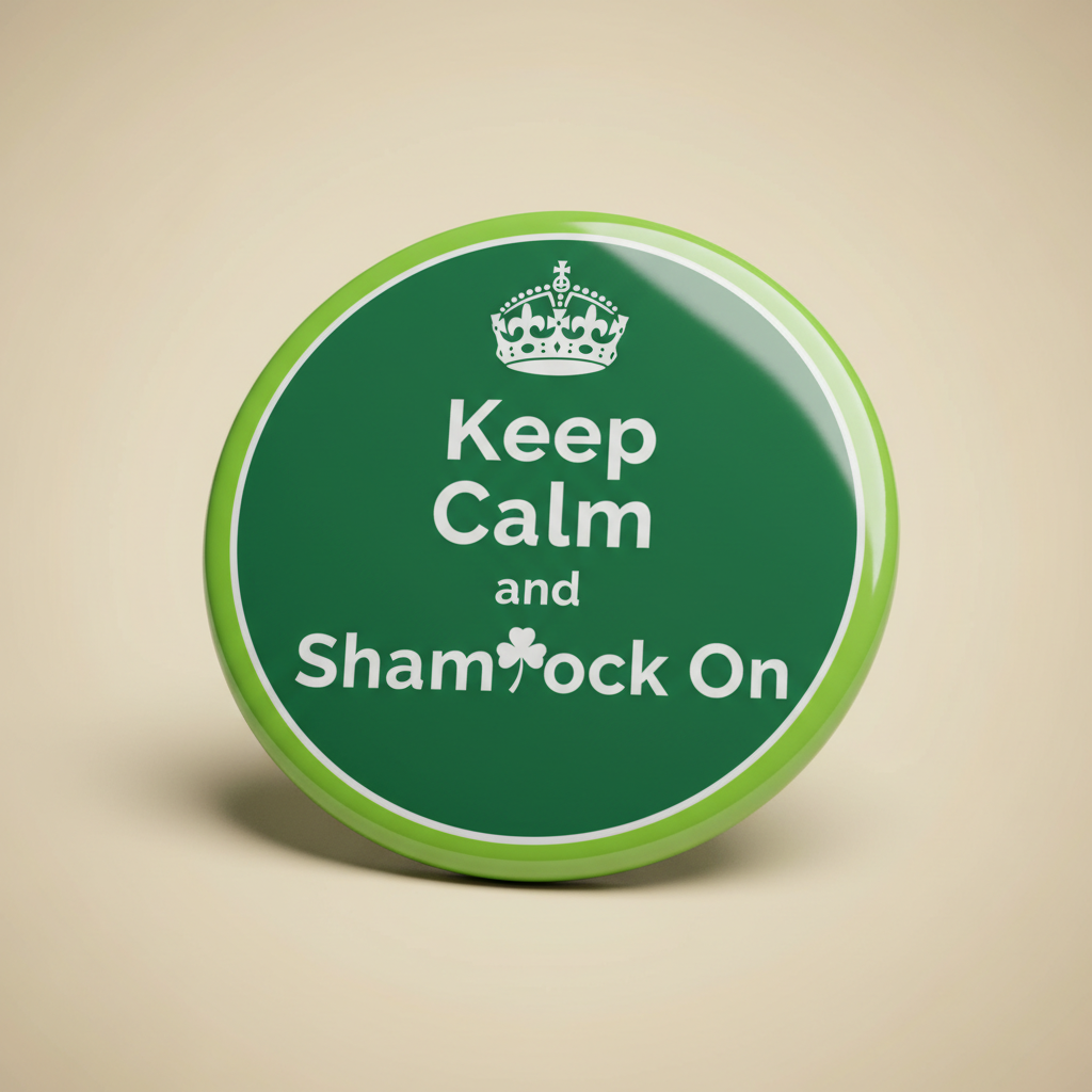 Keep Calm and Shamrock on Pinback 2.25-inch