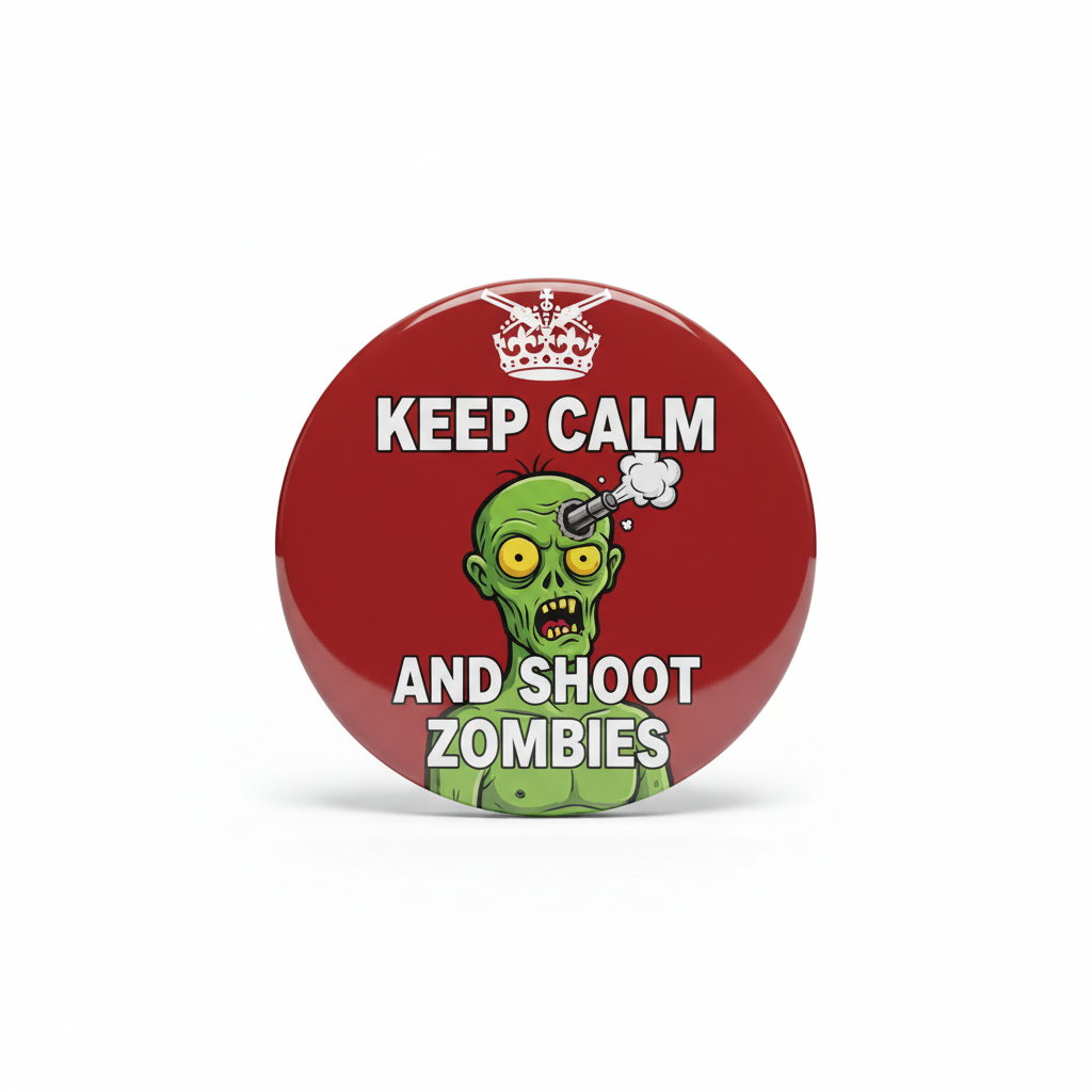 Keep Calm and Shoot Zombies Pinback 2.25-inch