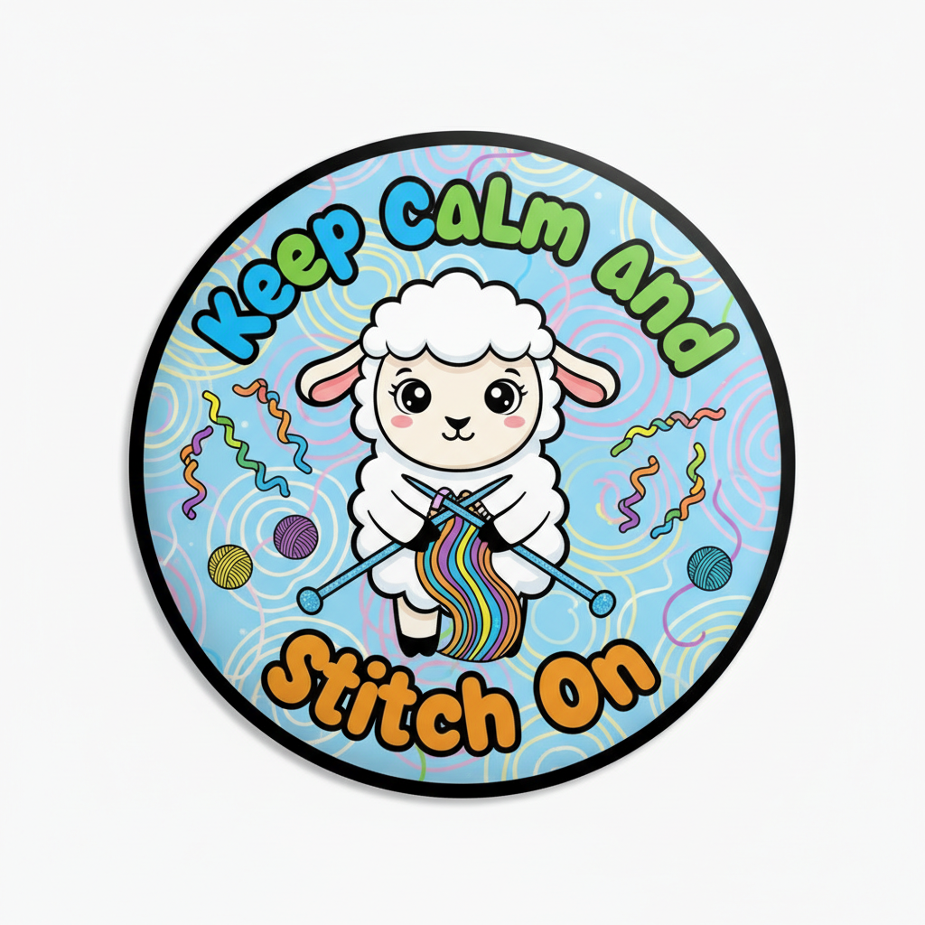 Keep Calm and Stitch On Pinback 2.25-inch