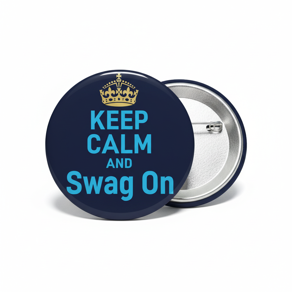 Keep Calm and Swag On Pinback 2.25-inch