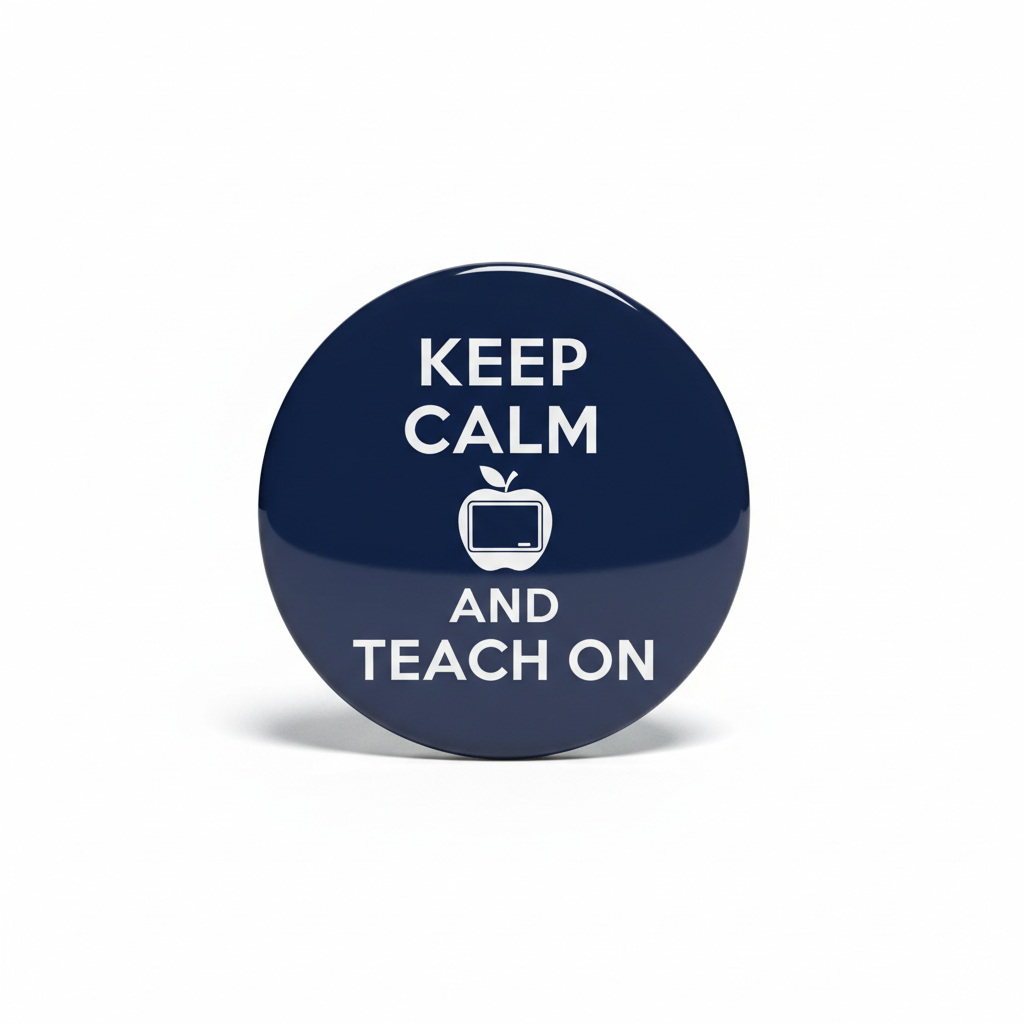Keep Calm and Teach On Pinback 2.25-inch