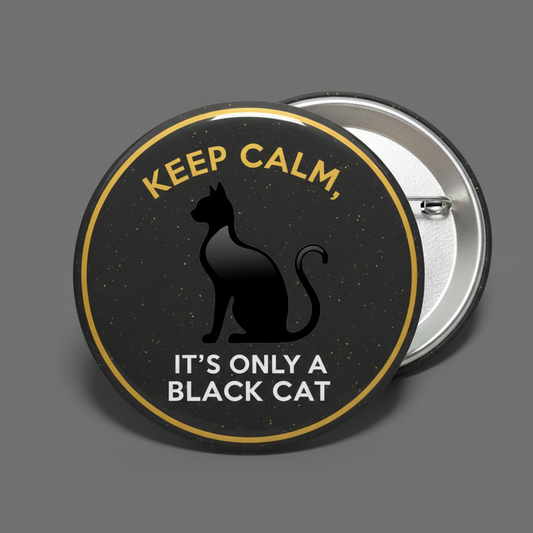 Keep Calm, It's Only a Black Cat Pinback 2.25-inch