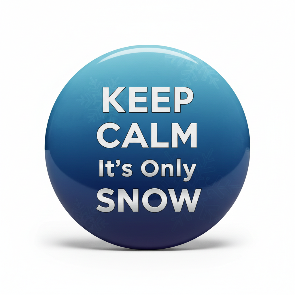 Keep Calm its Only Snow Pinback 2.25-inch