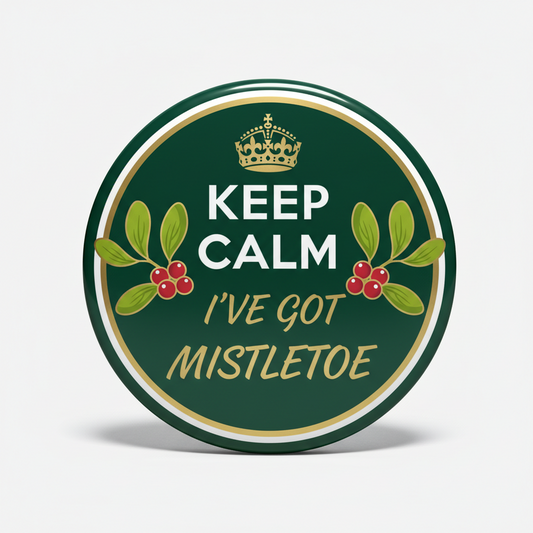 Keep Calm I've Got Mistletoe Pinback 2.25-inch
