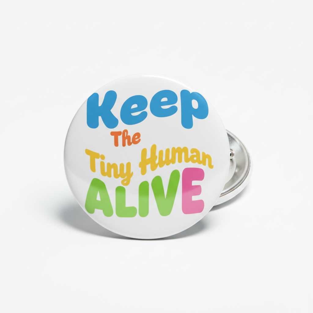 Keep The Tiny Human Alive Pinback 2.25-inch