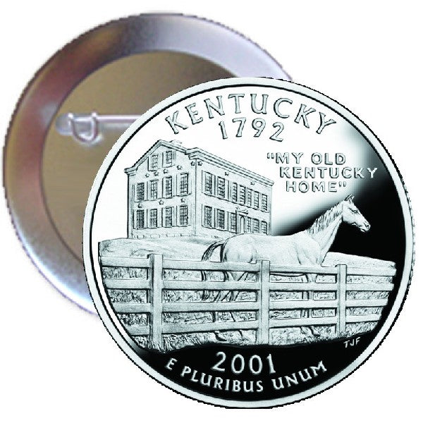 Pin con imagen de moneda de 2,25" de la Casa de la Moneda del Estado de Kentucky