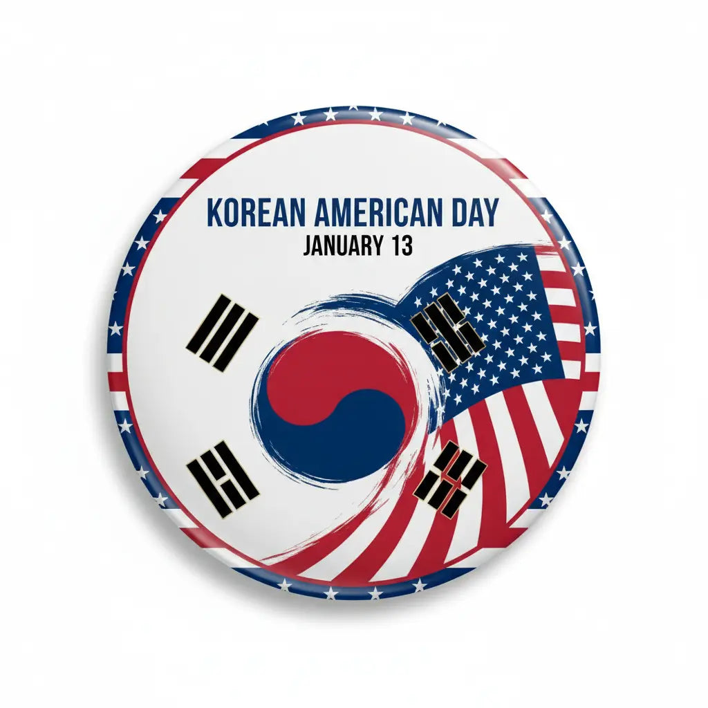 Korean American Day (Jan 13) Pinback 2.25-inch