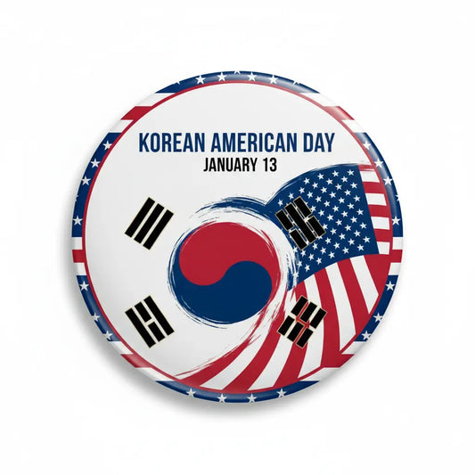 Korean American Day (Jan 13) Pinback 2.25-inch