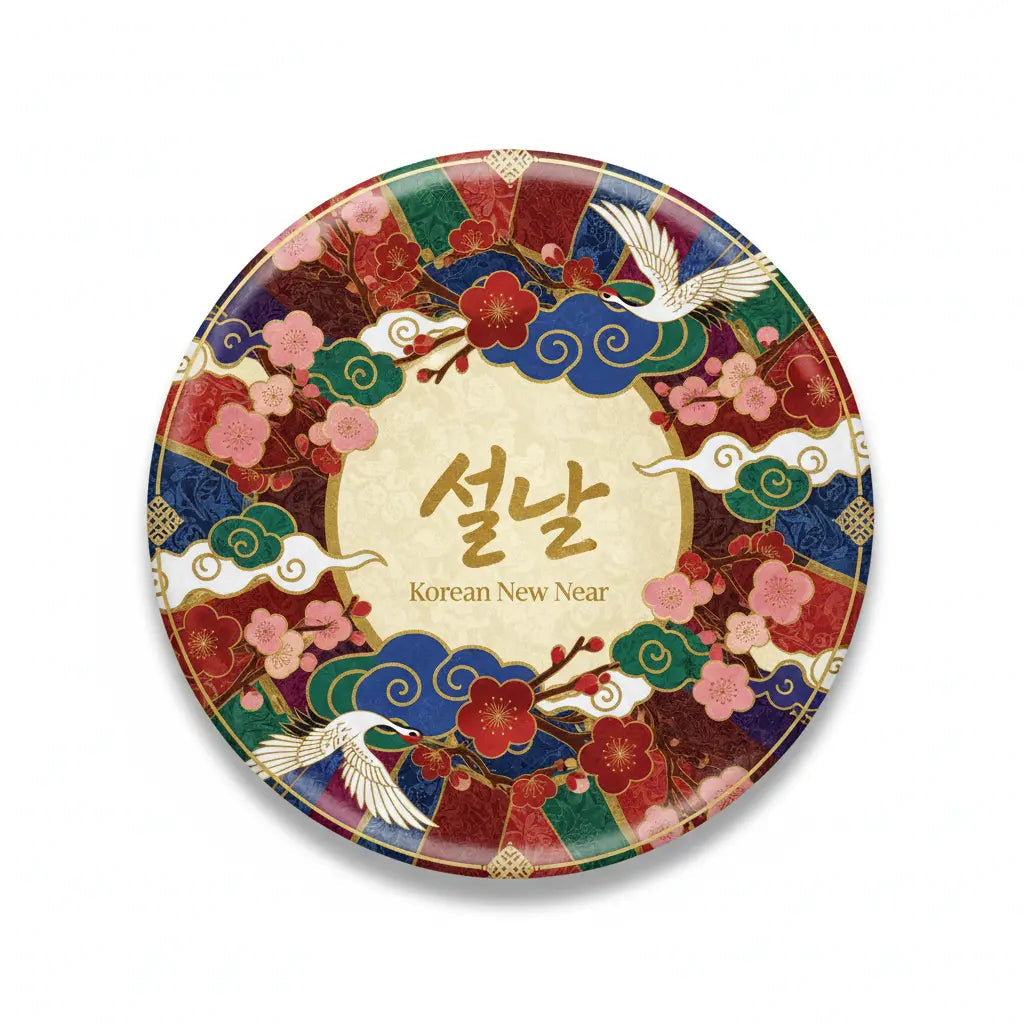 Korean New Year (February 17) Pin Button 2.25-inch - mypinbacks.com