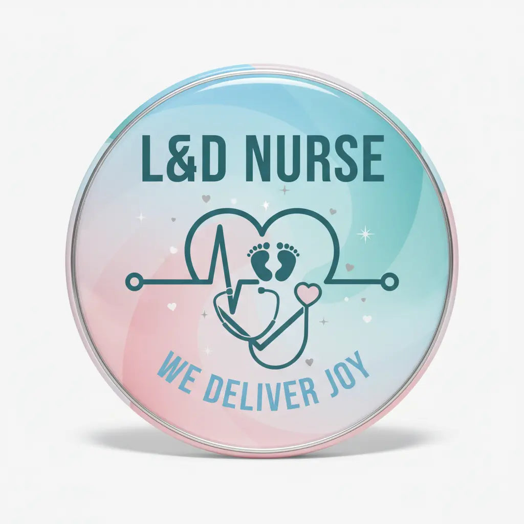 Labor and Delivery Nurse Pin Button 2.25-inch - mypinbacks.com
