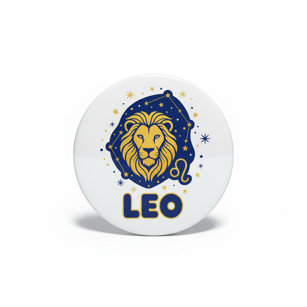 Leo Zodiac Sign Button Pinback 2.25-inch