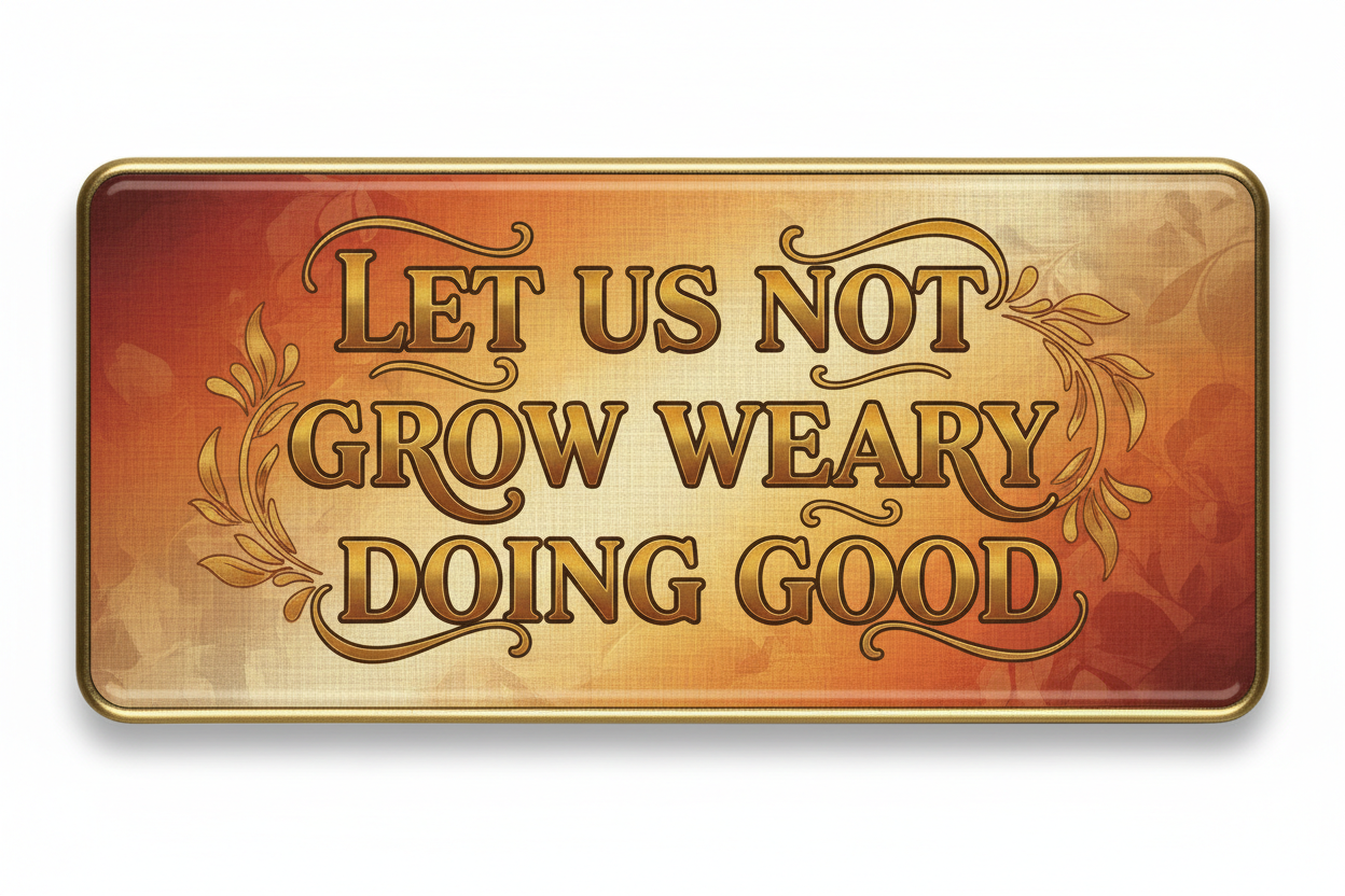 Let us not grow weary while doing good acrylic Fridge Magnetic 3-inch x 4-inch