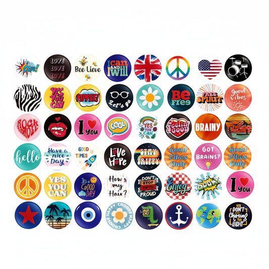 48 Pcs Let us Party Assorted Pinback 1.25-inch Mypinbacks.com