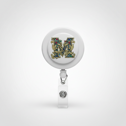 Letter M Retractable Badge Reels 1.45-inch