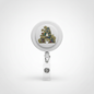 Retractable badge reel with letter A design, key clip and clear badge holder