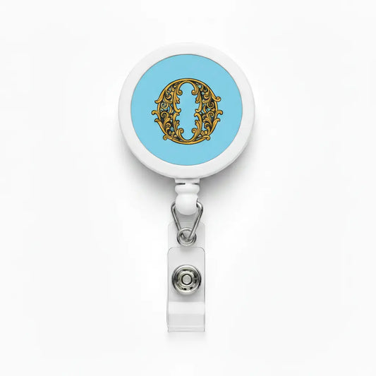 Letter O Badge Reels Cute Felt Retractable Badge Reels 1.45-inch